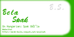 bela spak business card